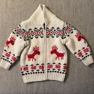 Hanna Andersson Deer Deer Fair Isle Sweater 3T 90c